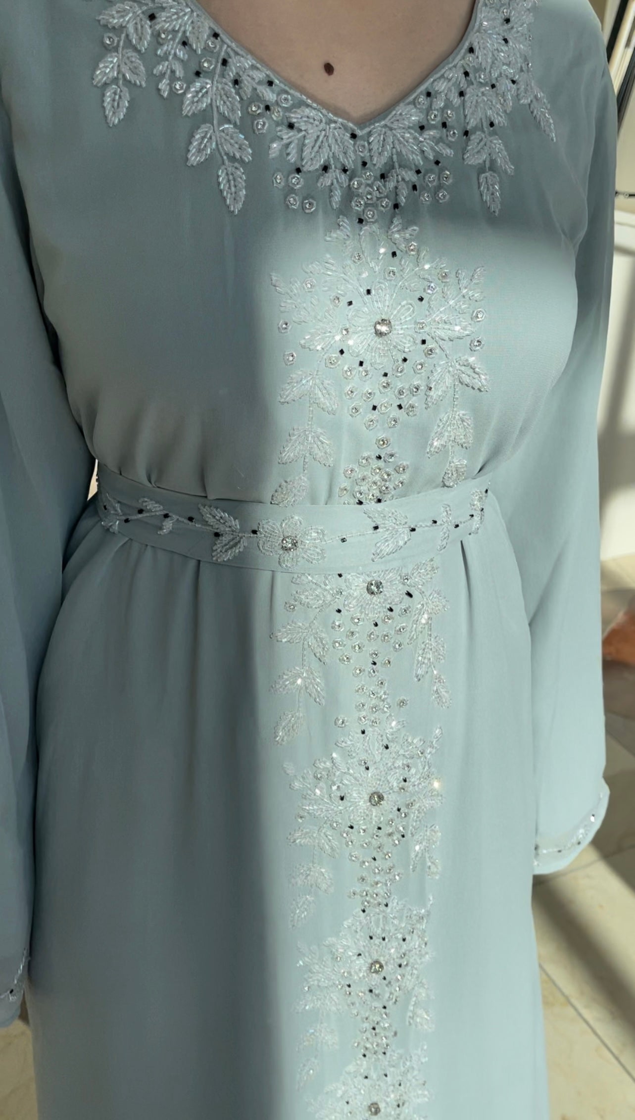 Ice Grey Embellished Dress