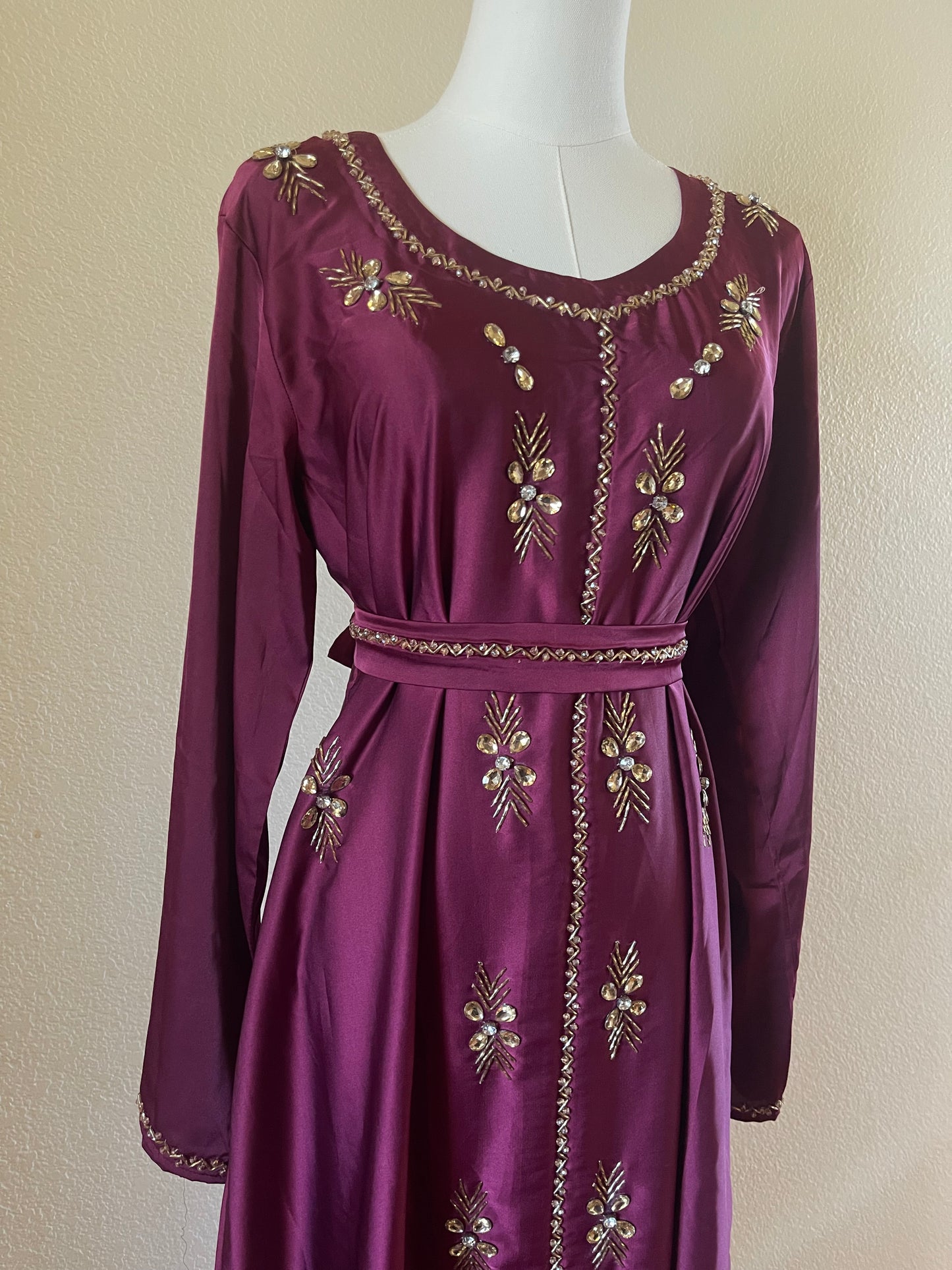 Maroon Embellished Dress