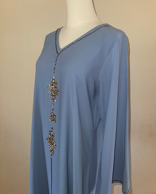 Soft Blue Rhinestone Jalabiya